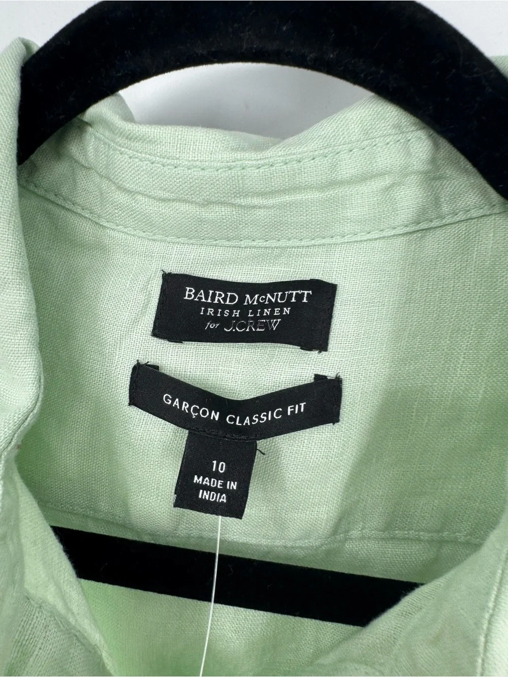NWT J. Crew Garçon Classic Button Shirt Baird McNutt Irish Linen Sheer Mint 10